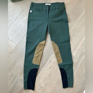 The Tailored Sportsman Green Breeches with Suede Knee Patch